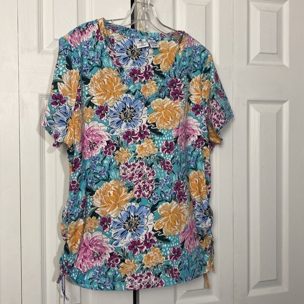 Caribbean Joe floral tee shirt top